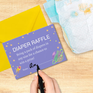Cosmic Cutie Diaper Raffle Baby Shower Game Enclosure Card