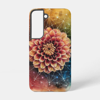 Cosmic Dahlia Geometry Watercolor Art Samsung Galaxy Case