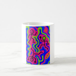 Cosmic Dance – Neon Stickmen Mug