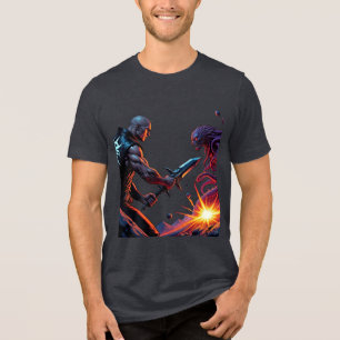 Cosmic Death Metal Battle T-Shirt Tri-Blend Shirt