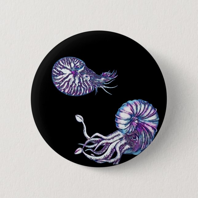 Cosmic Deep Sea Creatures 6 Cm Round Badge (Front)