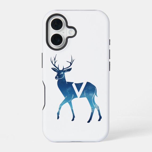 Cosmic Deer Vision iPhone 16 Case (Back)