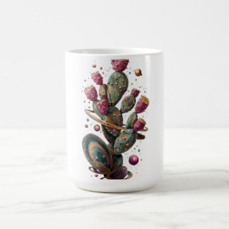 Cosmic desert cactus art coffee mug