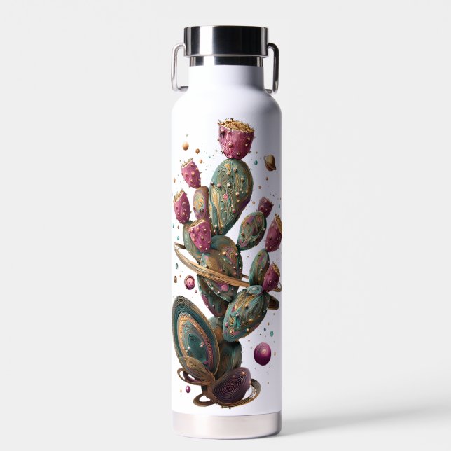 Cosmic desert cactus art  water bottle (Front)