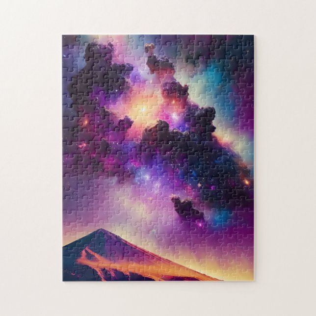 Cosmic desert under mystic nebula space landscape jigsaw puzzle (Vertical)