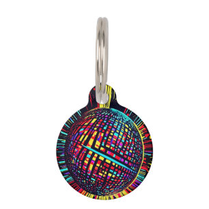Cosmic Disco Groove: Lino Cut Pet Tag