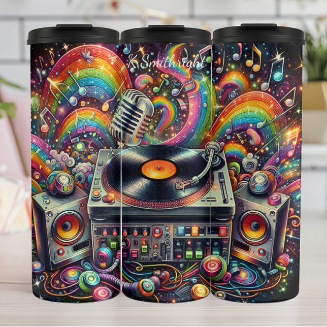 Cosmic DJ Setup Music Extravaganza Thermal Tumbler (Creator Uploaded)