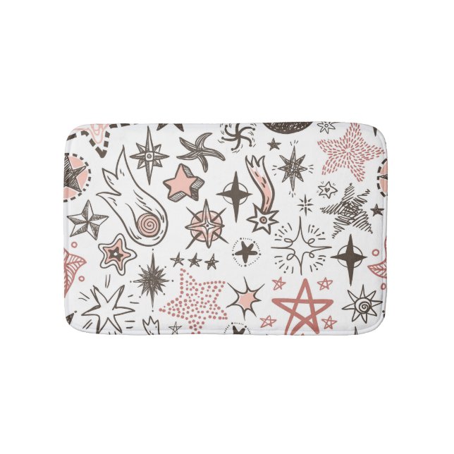 Cosmic Doodles: Stars and Comets Bath Mat (Front)