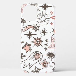 Cosmic Doodles: Stars and Comets iPhone 12 Case
