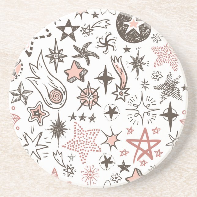Cosmic Doodles: Stars and Comets Coaster (Front)