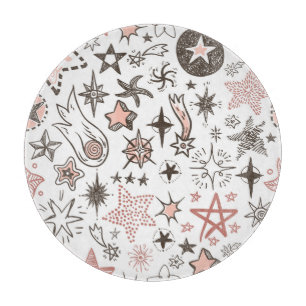 Cosmic Doodles: Stars and Comets Cutting Board