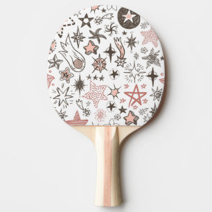 Cosmic Doodles: Stars and Comets Ping Pong Paddle