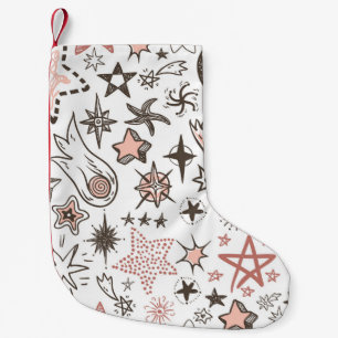 Cosmic Doodles: Stars and Comets Small Christmas Stocking