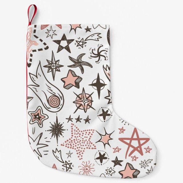 Cosmic Doodles: Stars and Comets Small Christmas Stocking (Front)