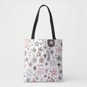 Cosmic Doodles: Stars and Comets Tote Bag