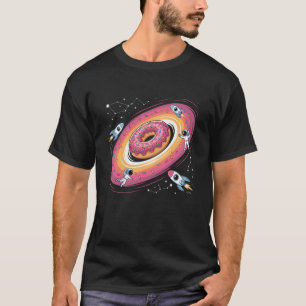 Cosmic Doughnut Space Black Hole Funny Rocket Sci- T-Shirt