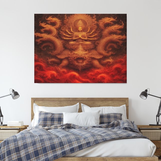 Cosmic Dragon Canvas Print (Insitu(Bedroom))