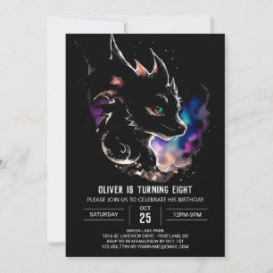 Cosmic Dragon Fantasy Birthday Invitation