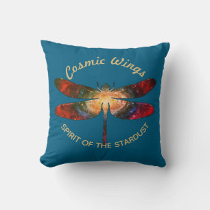 Cosmic Dragonfly • Galaxy Wings & Nebula Trails Cushion