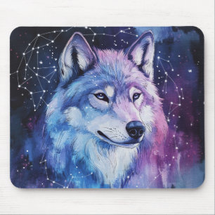 Cosmic Dream Wolf Galaxy Mouse Mat