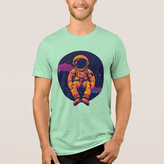 Cosmic Dreamer Astronaut T-Shirt – Explore Tri-Blend Shirt (Front)