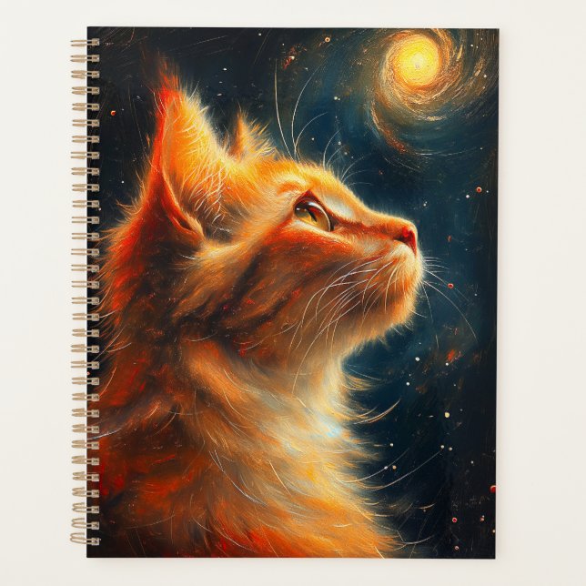 Cosmic Dreamer | Ginger Cat Stargazing Planner (Front)