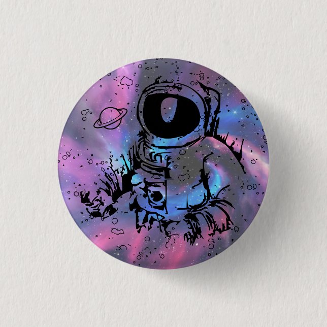 Cosmic Dreams - Galaxy Astronaut Button (Front)