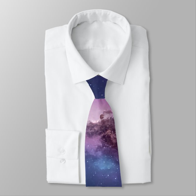 Cosmic Dreamscape Print (AI) Tie (Tied)