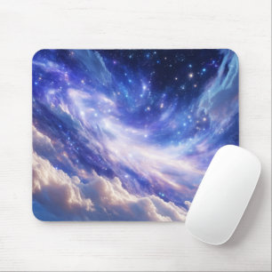 Cosmic Dreamscape: Swirling Nebula & Starry Night Mouse Mat