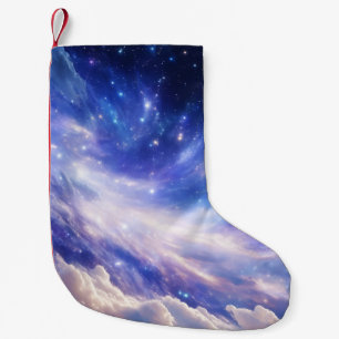 Cosmic Dreamscape: Swirling Nebula & Starry Night Small Christmas Stocking