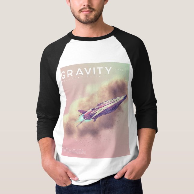 Cosmic Drift: Gravity-Inspired Spaceship T-Shirt D (Front)