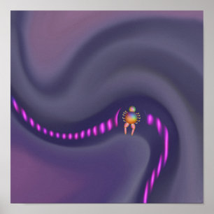 Cosmic Drift Traveller Abstract Sci-Fi Digital Art Poster