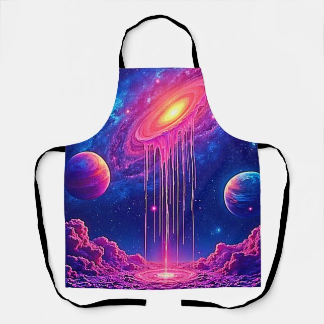 Cosmic Drip: Galaxy's Sweet Essence Apron (Front)