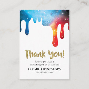 *~* COSMIC DRIPS Logo THANK YOU QR AP8 Review Enclosure Card