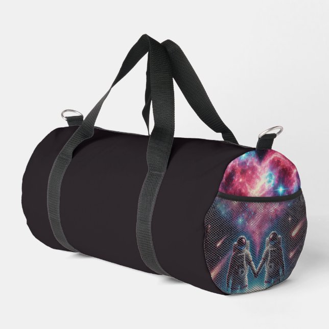Cosmic Duo Black Duffle Bag (Right Corner)