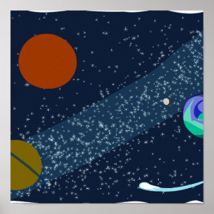 cosmic eart galaxy poster print