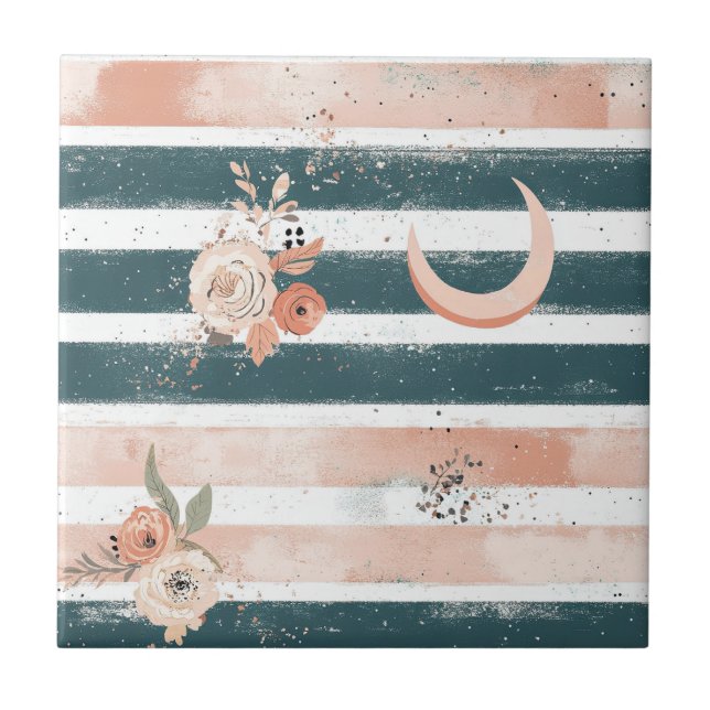 Cosmic Earth Tone Stripe with Tribal Moon Tile (Front)