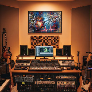 Cosmic Electric Guitar Poster