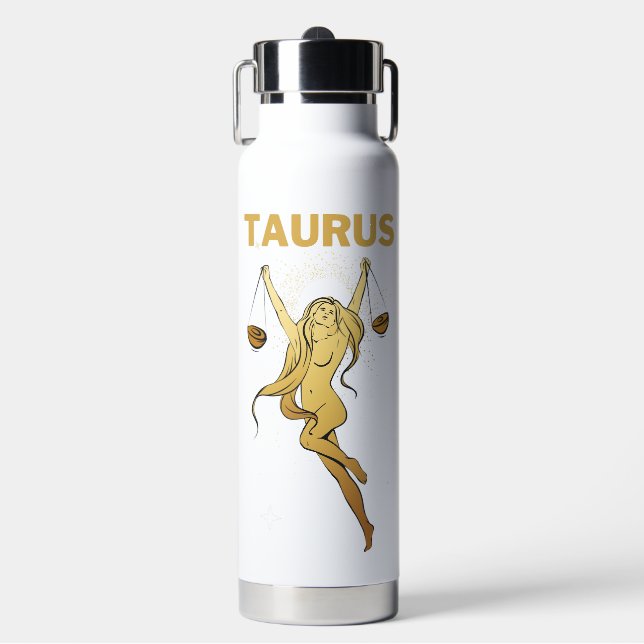 Cosmic Elegance Taurus Water Bottle (Front)