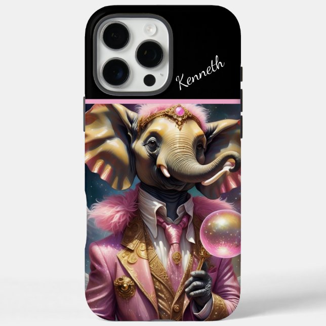 Cosmic Elephant In Pink Case-Mate iPhone Case (Back)