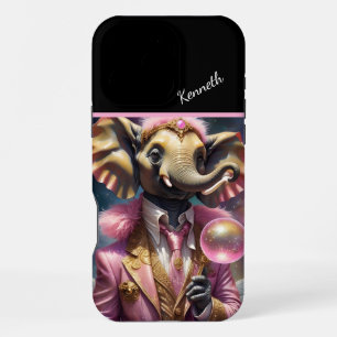 Cosmic Elephant In Pink iPhone 16 Pro Max Case