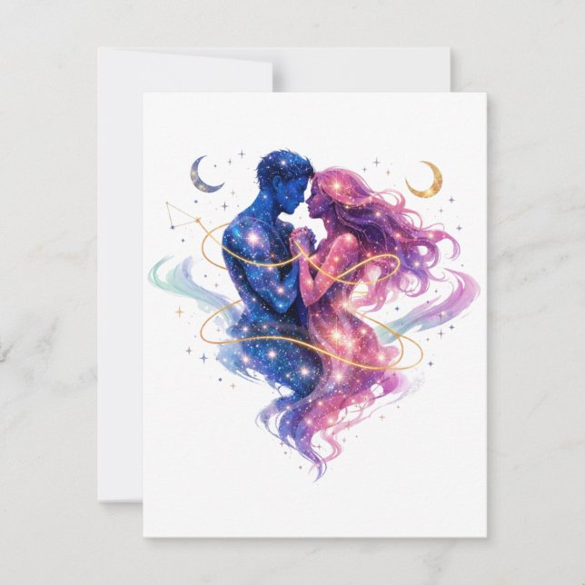 Cosmic embrace of stardust and fate card (Front)