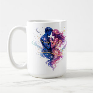Cosmic embrace of stardust and fate coffee mug