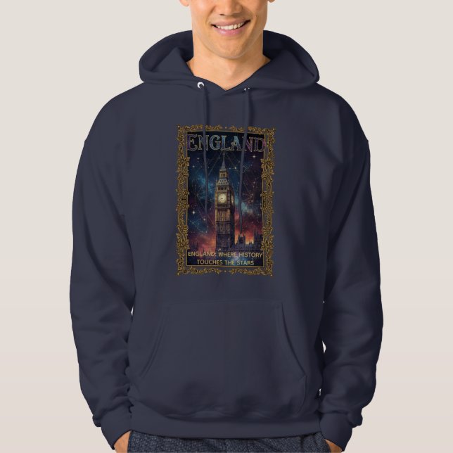 Cosmic England Big Ben Celestial Art Hoodie (Front)