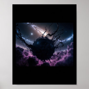 Cosmic Enigma The Dark Nebula's Dance Sticker Poster