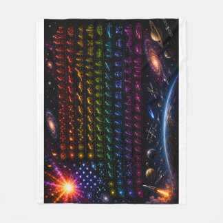 Cosmic Evolution American Flag | Big Bang to Human Fleece Blanket