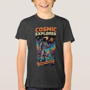 Cosmic Explorer Astronaut Space Adventure Kids Tri-Blend Shirt