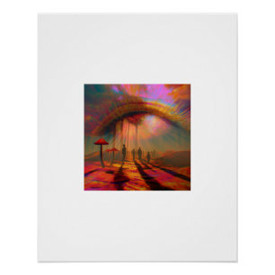 Cosmic Eye Sky Mushroom Forest Poster