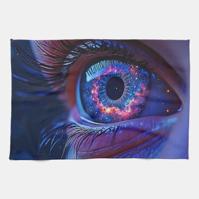 Cosmic Eye Starlight Gaze Tea Towel (Horizontal)