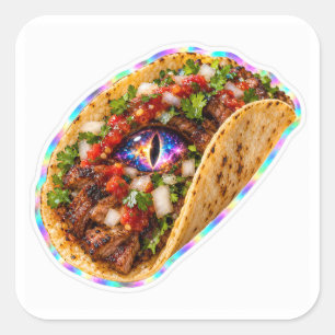 Cosmic Eye Taco Square Sticker